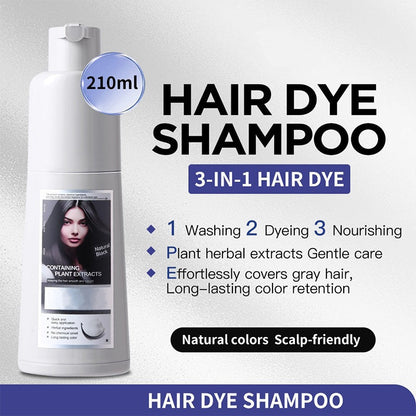 3-In-1 Long-Lasting Natural Hair Dye Shampoo