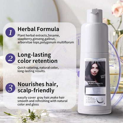 3-In-1 Long-Lasting Natural Hair Dye Shampoo