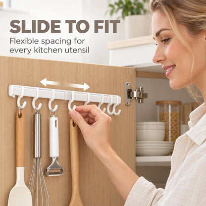 Multi-Functional Drill-Free Cabinet Door Hook Rail