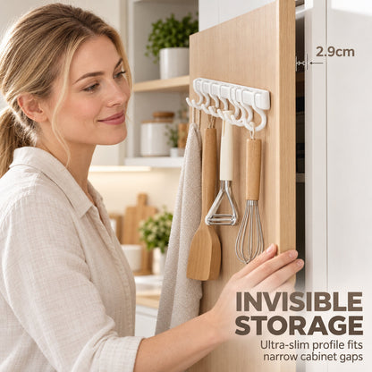 Multi-Functional Drill-Free Cabinet Door Hook Rail