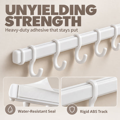 Multi-Functional Drill-Free Cabinet Door Hook Rail