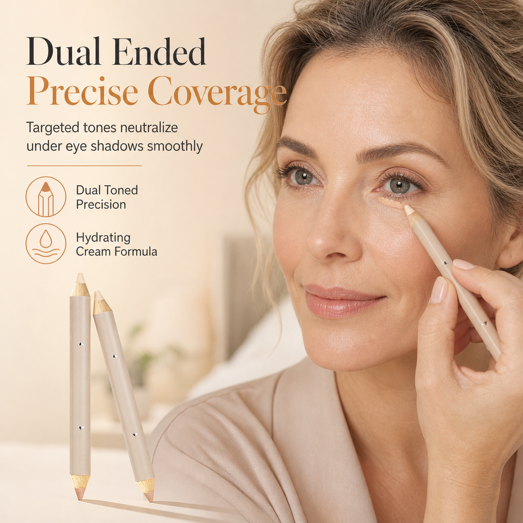 Dual Ended Hydrating Concealer Pen Crease Resistant and Moisturizing Face Makeup for Beginners to Cover Marks and Spots