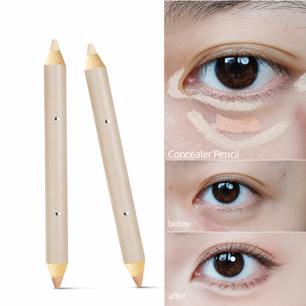 Dual Ended Hydrating Concealer Pen Crease Resistant and Moisturizing Face Makeup for Beginners to Cover Marks and Spots