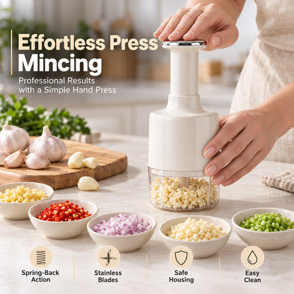 Multi-Function Manual Press Garlic Chopper