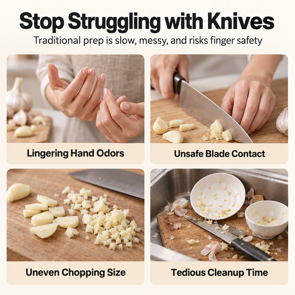 Multi-Function Manual Press Garlic Chopper