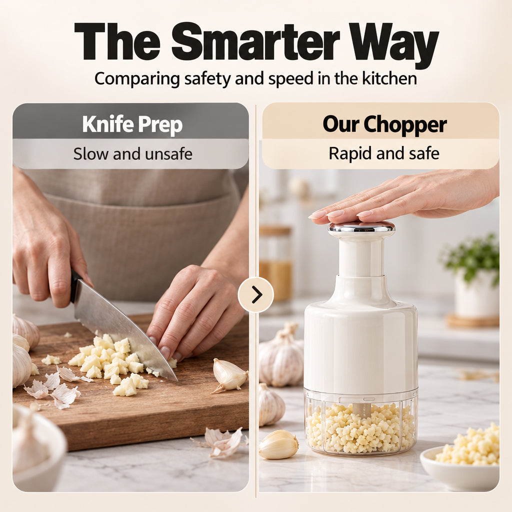Multi-Function Manual Press Garlic Chopper