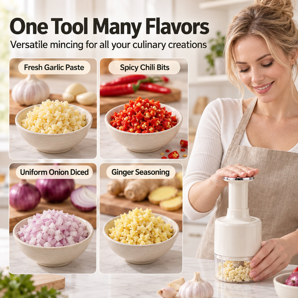 Multi-Function Manual Press Garlic Chopper