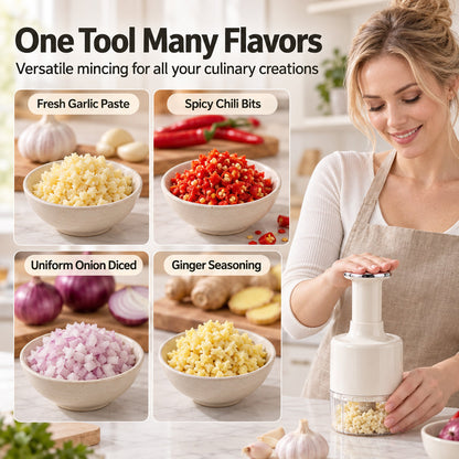 Multi-Function Manual Press Garlic Chopper