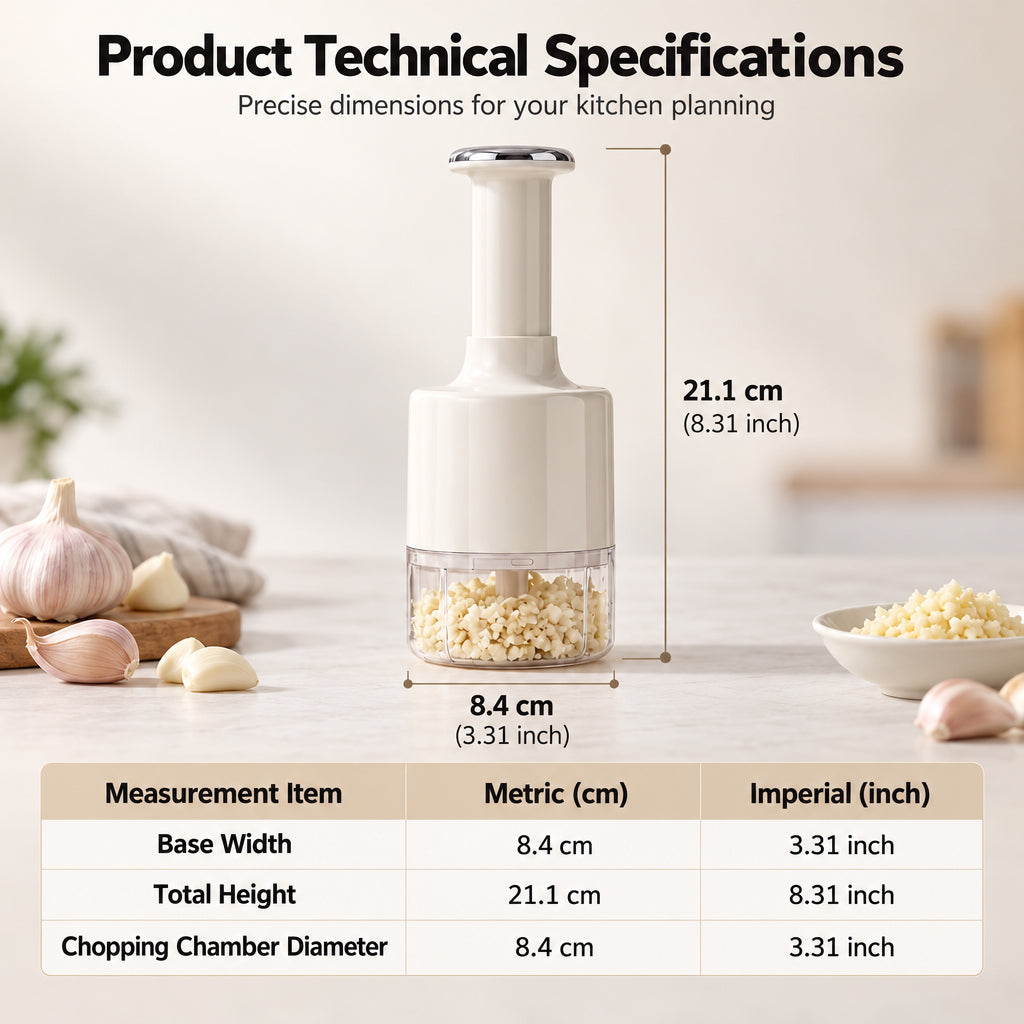 Multi-Function Manual Press Garlic Chopper