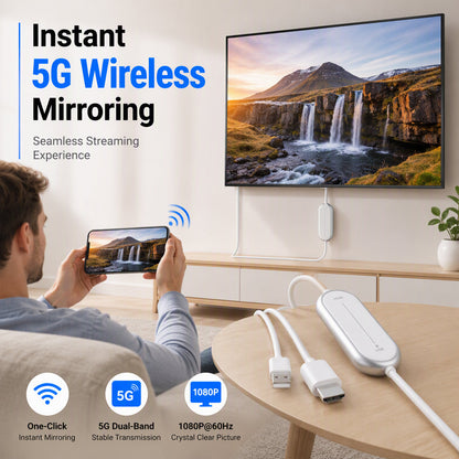 Wireless Display Dongle for Phone, TV, and Projector