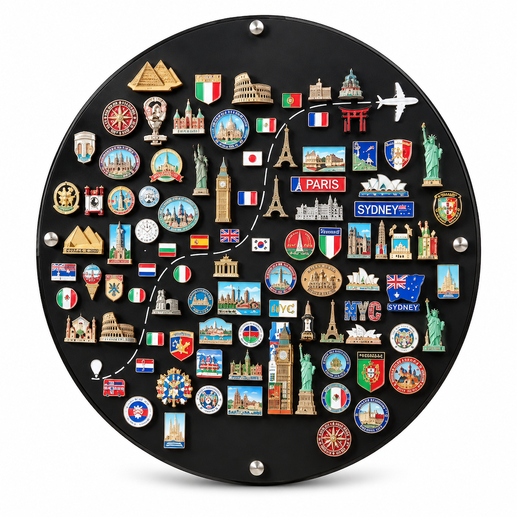 Travel Magnet Board and Souvenir Magnet Display Board for Wall Decor