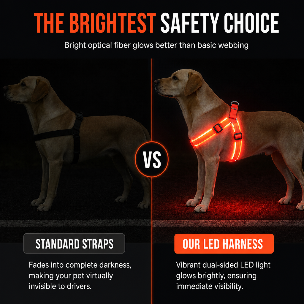 🔥50% OFF!!📢🐕 LED Light-Up Dog Harness – Stay More Visible on Evening Walks & Keep Your Pup Comfortable ✨