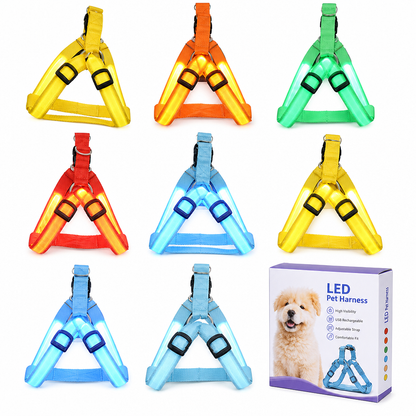 🔥50% OFF!!📢🐕 LED Light-Up Dog Harness – Stay More Visible on Evening Walks & Keep Your Pup Comfortable ✨