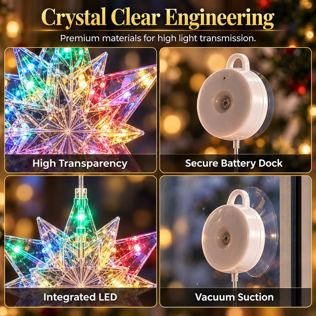 Battery-Operated LED Christmas Window Lights