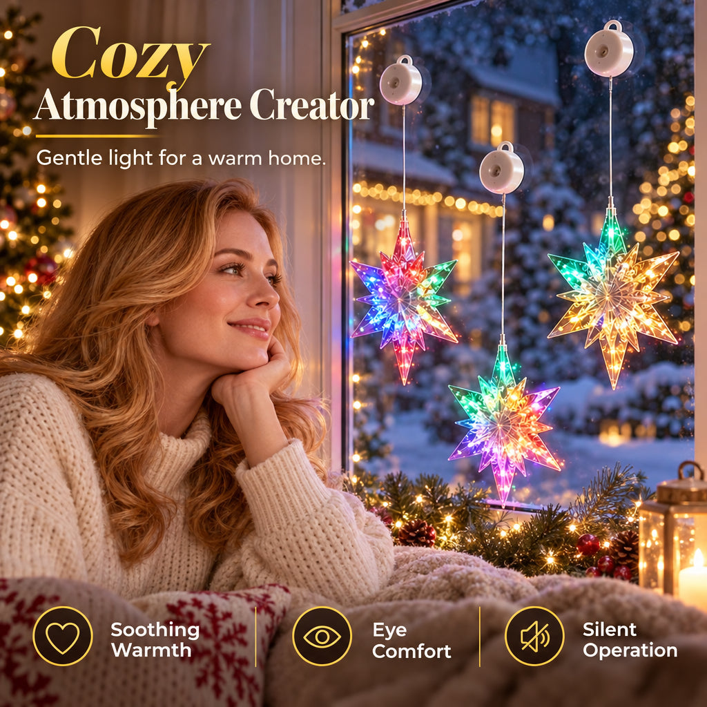 Battery-Operated LED Christmas Window Lights
