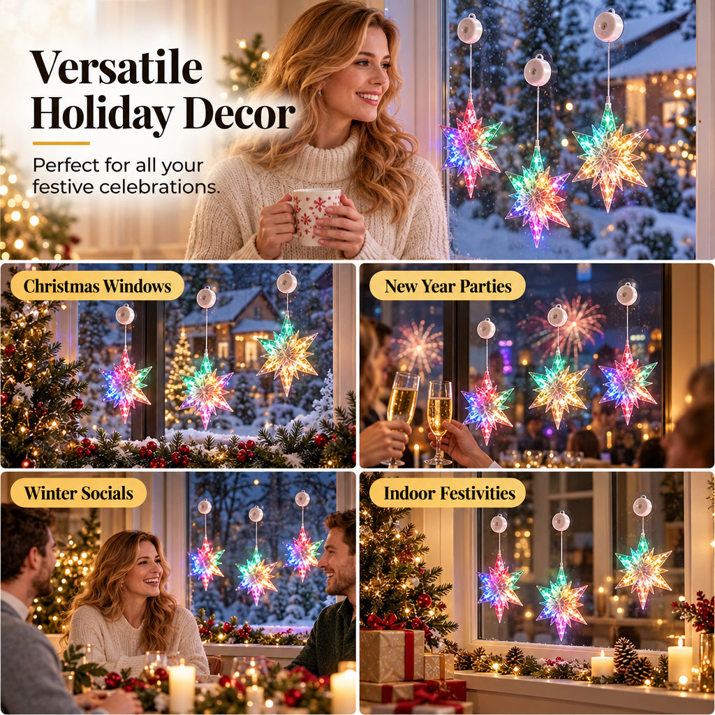 Battery-Operated LED Christmas Window Lights
