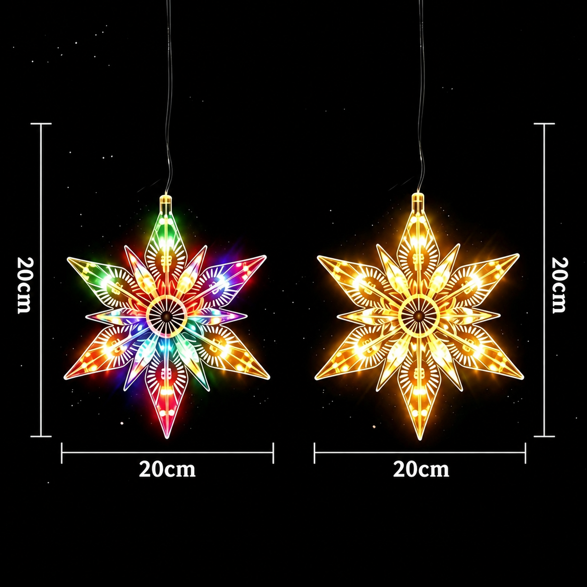 Battery-Operated LED Christmas Window Lights