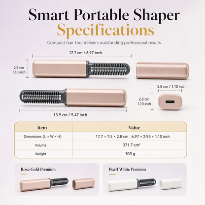 Portable Cordless Mini Hair Straightener Brush USB Rechargeable Electric Heated Styling Comb for Bangs and Curling
