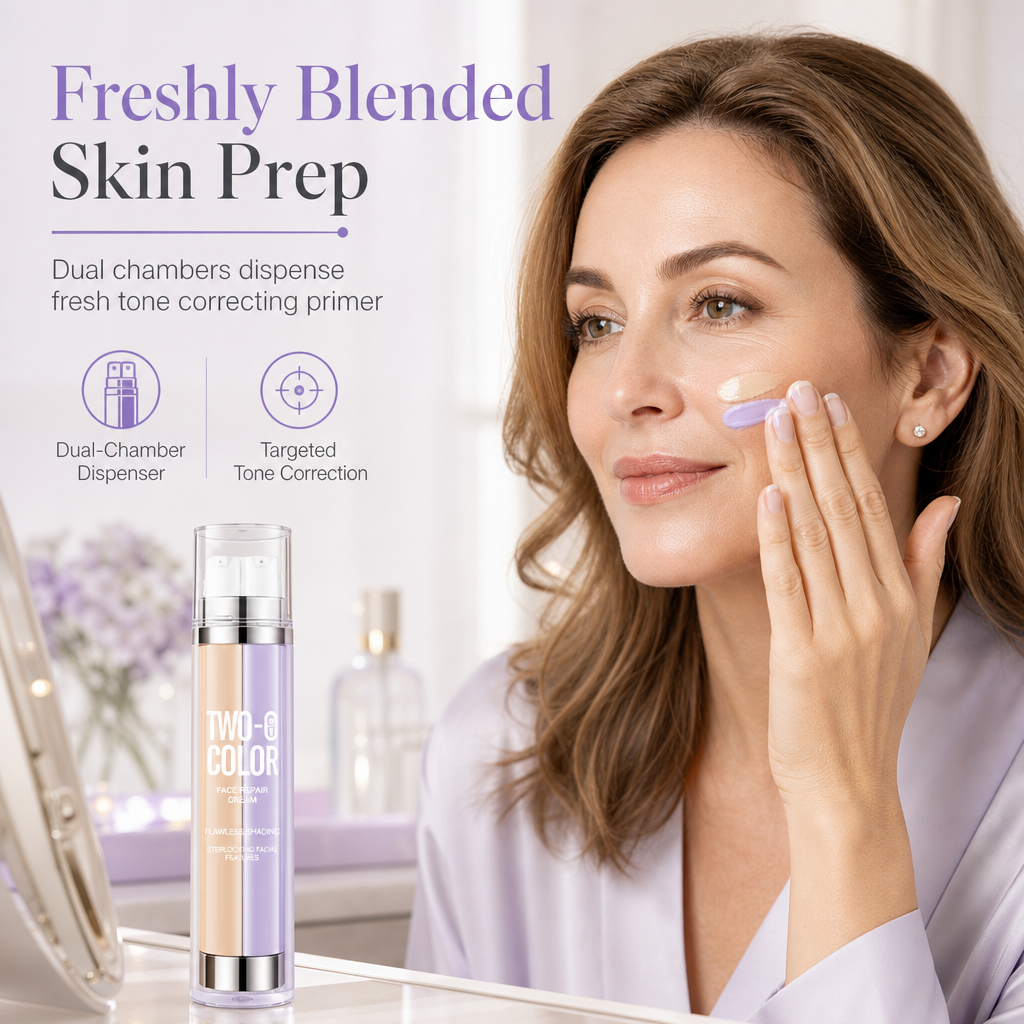 Dual Tube Dual Color Makeup Primer and BB Cream Liquid Moisturizing Skin Brightening Concealer