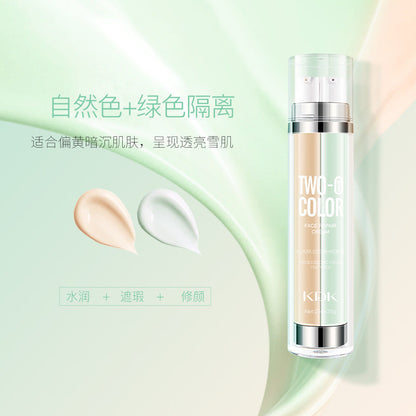 Dual Tube Dual Color Makeup Primer and BB Cream Liquid Moisturizing Skin Brightening Concealer